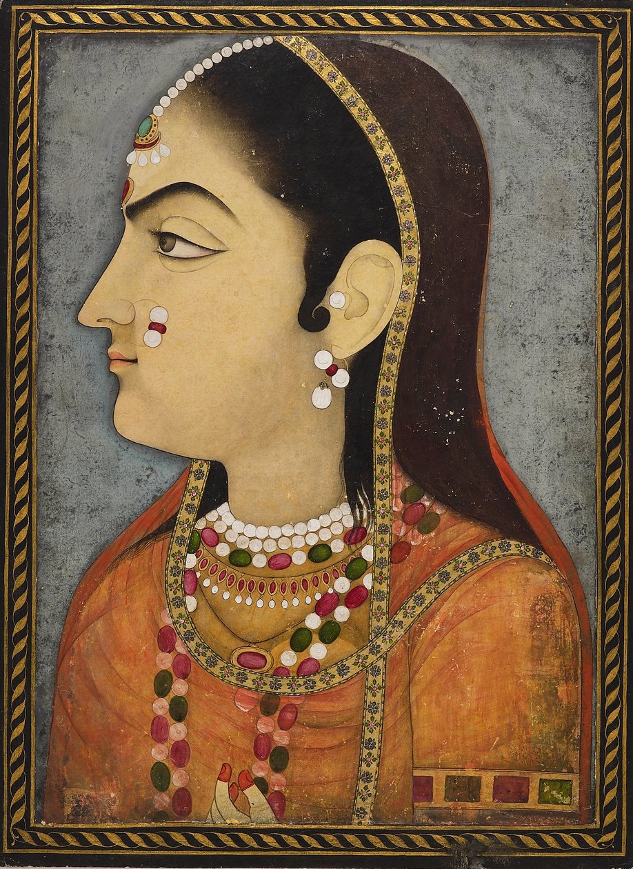 Naisen muotokuva, c1800 tekijältä Sahib Ram