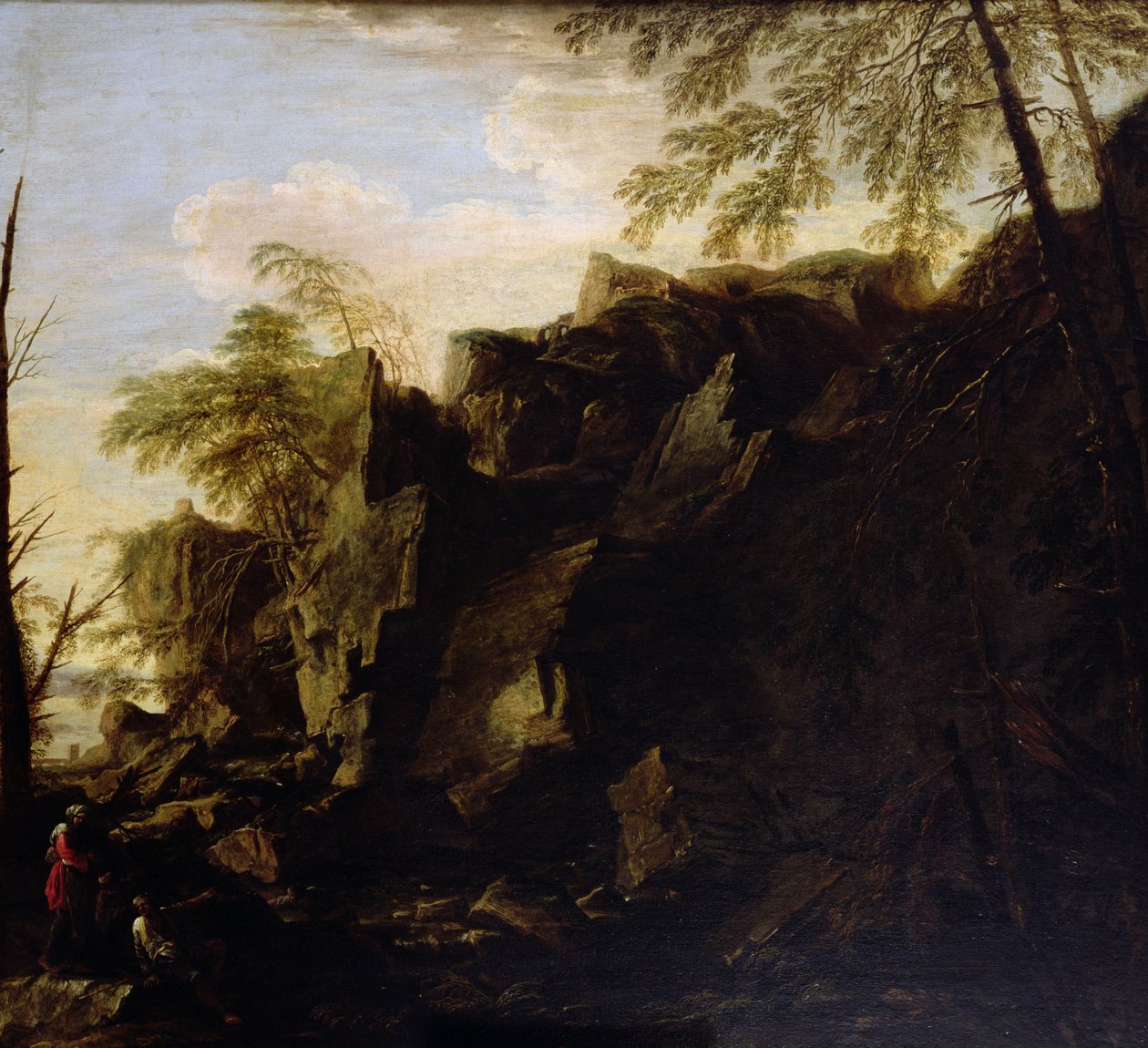 Kalliomainen maisema n. 1640 tekijältä Salvator Rosa