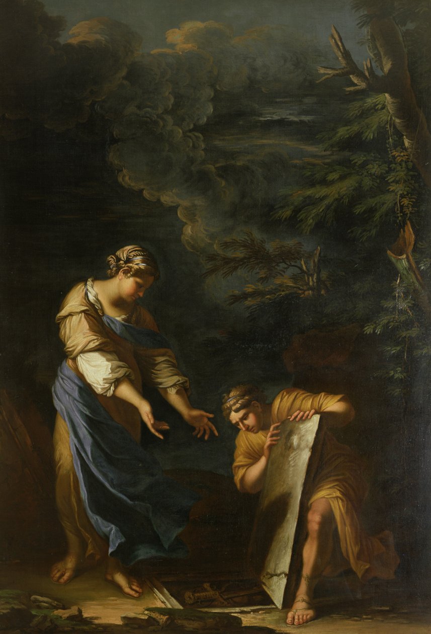 Theseus nostaa kiven tekijältä Salvator Rosa