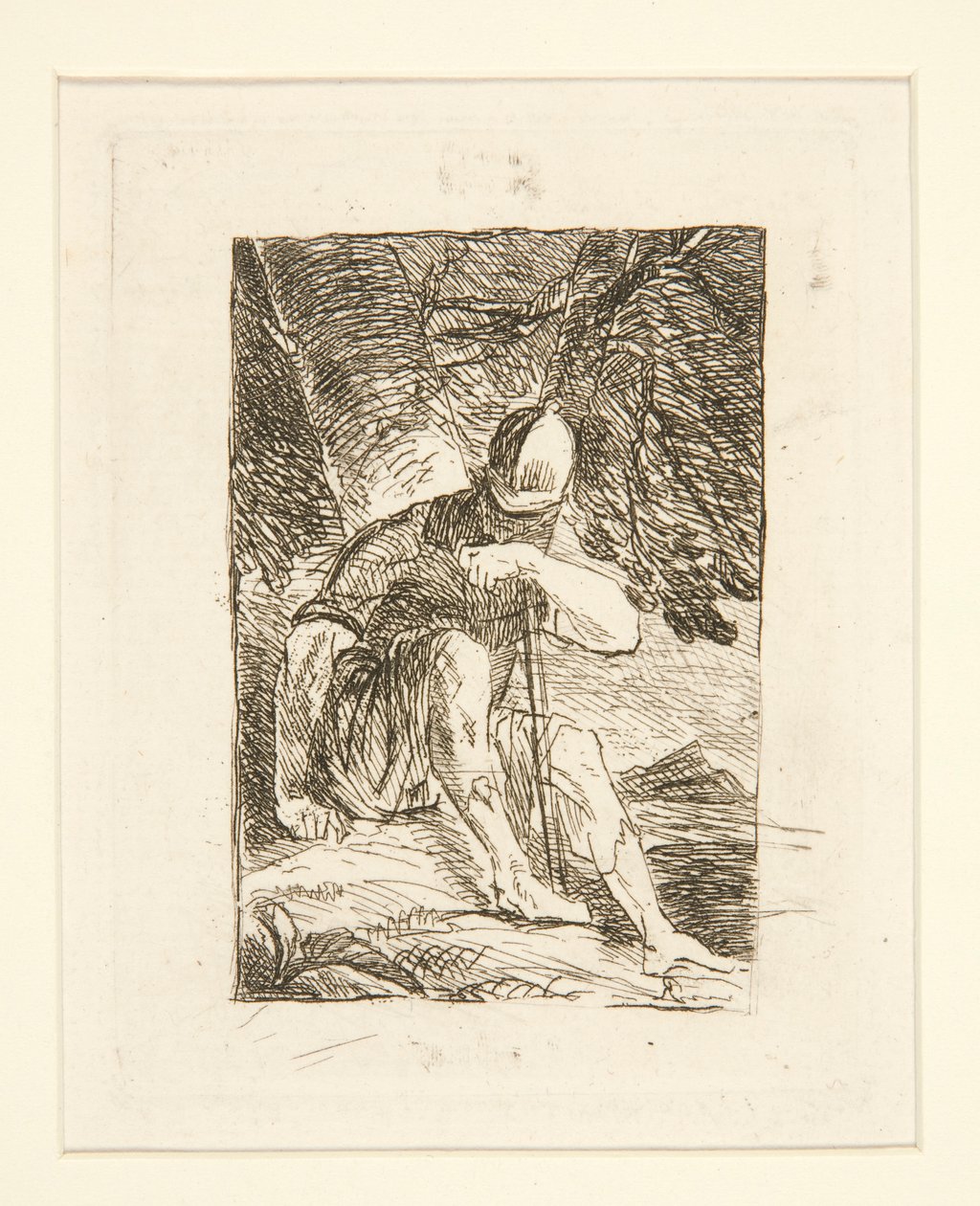 Istuva sotilas tekijältä Salvator Rosa