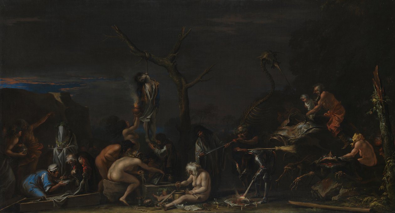 Noidat loitsuissaan, c. 1646 tekijältä Salvatore Rosa