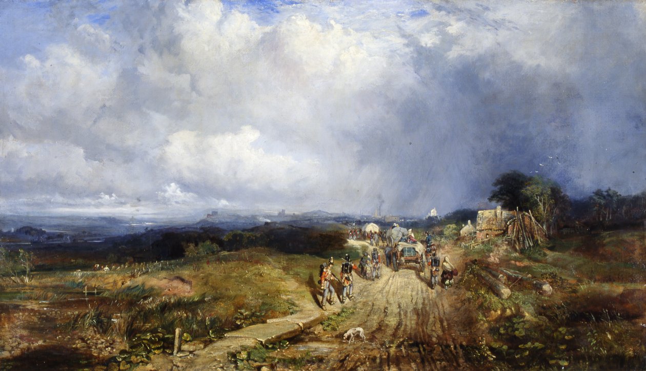 Matkatavaravaunut lähestyvät Carlislea, 1849 tekijältä Samuel Bough