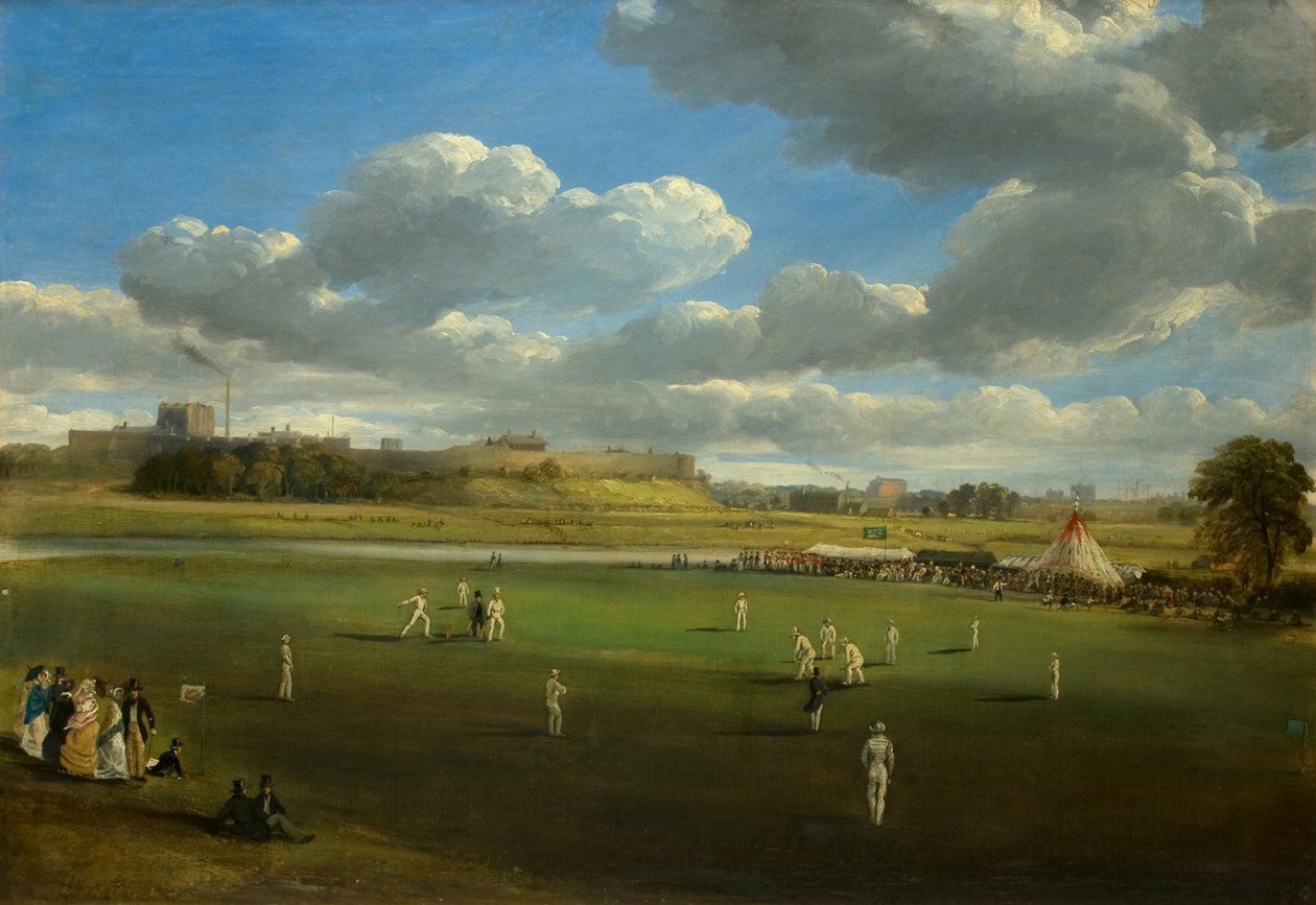 Krikettiottelu Edensidessa, Carlislessa, n. 1844 tekijältä Samuel Bough