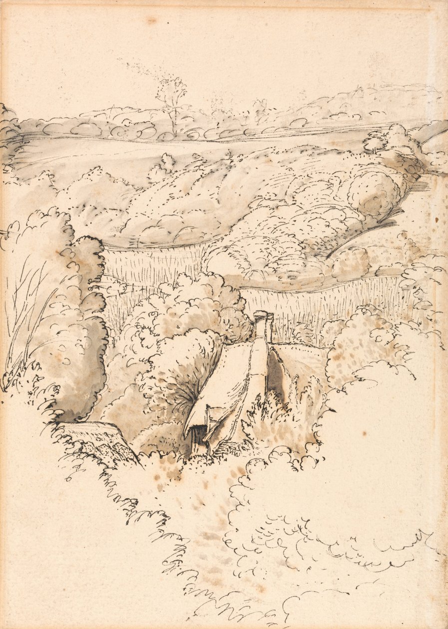 Mökki puiden keskellä, Shoreham tekijältä Samuel Palmer