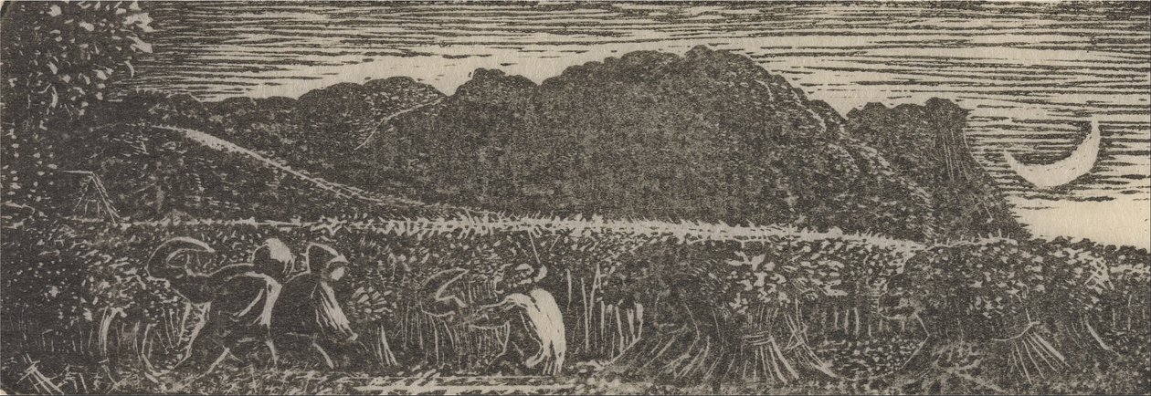 Sadonkorjuu puolikuun alla tekijältä Samuel Palmer