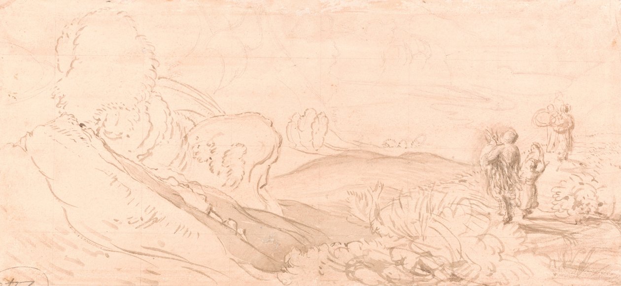 Maisema luonnos tekijältä Samuel Palmer