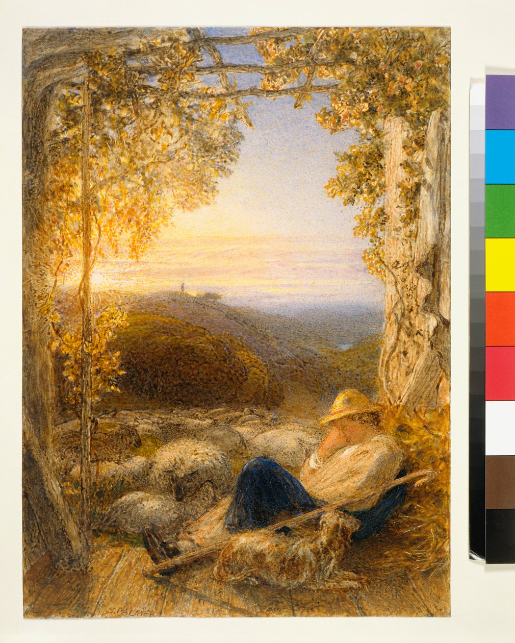 Sleeping Shepherd - Aamu, noin 1857 tekijältä Samuel Palmer