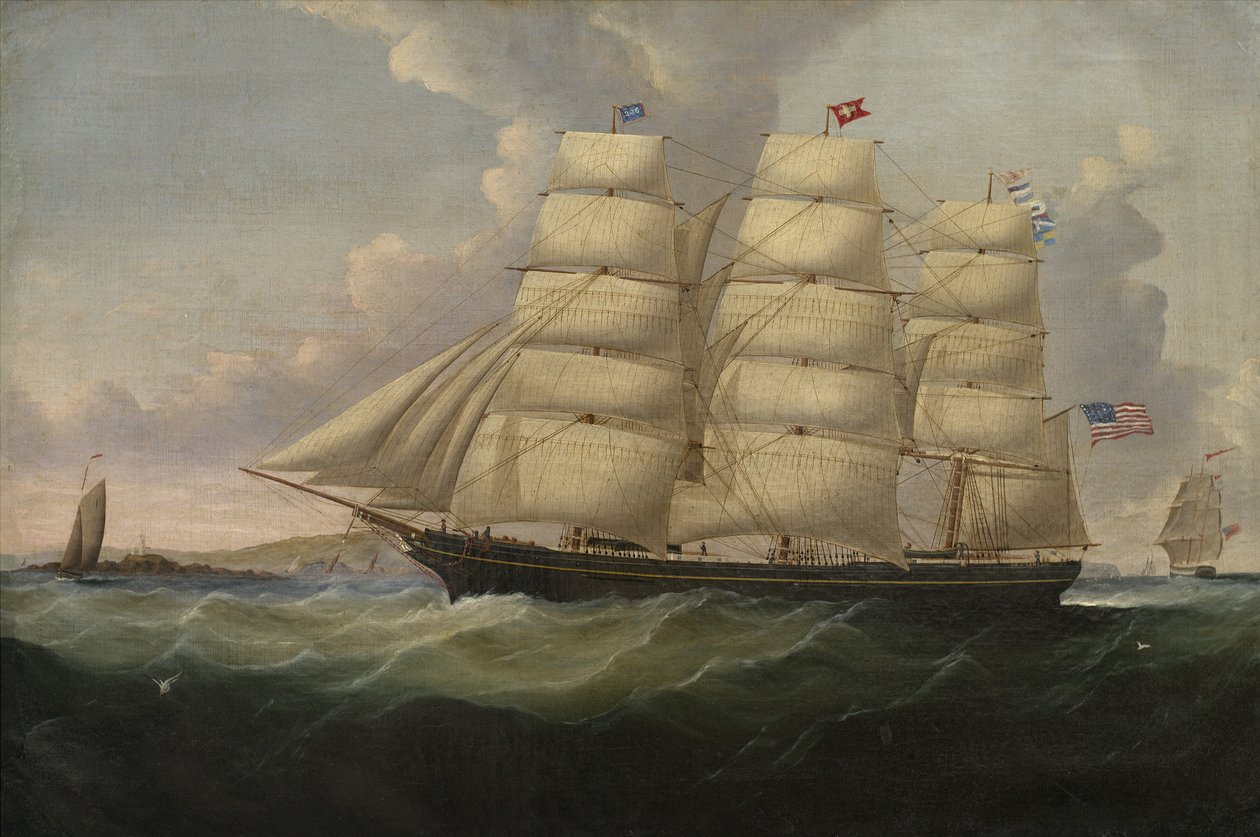 Kauppalaiva Robert L. Lane, 1850 öljy kankaalle tekijältä Samuel Walters