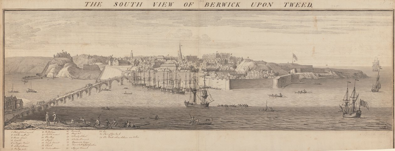 Eteläinen näkymä Berwick Upon Tweedistä tekijältä Samuel Buck