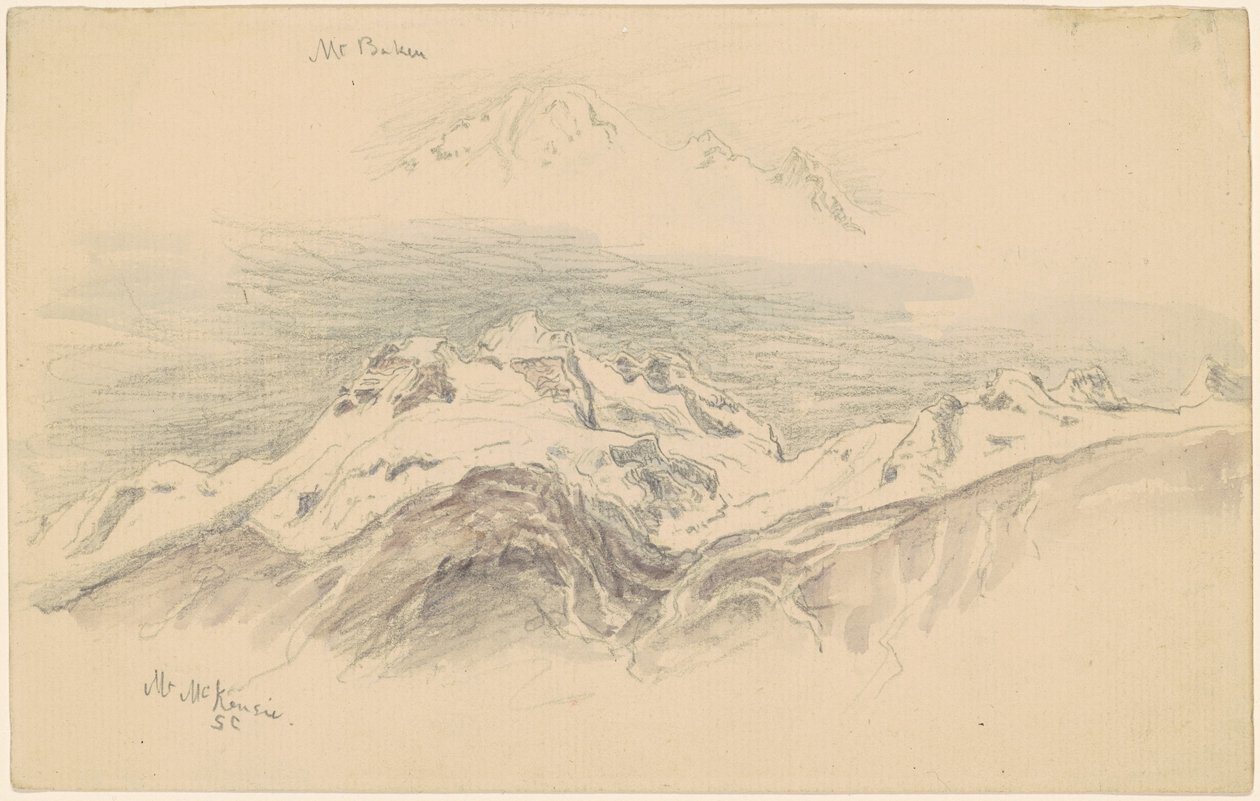 Mt. Baker ja Mt. McKensie [recto] tekijältä Samuel Colman