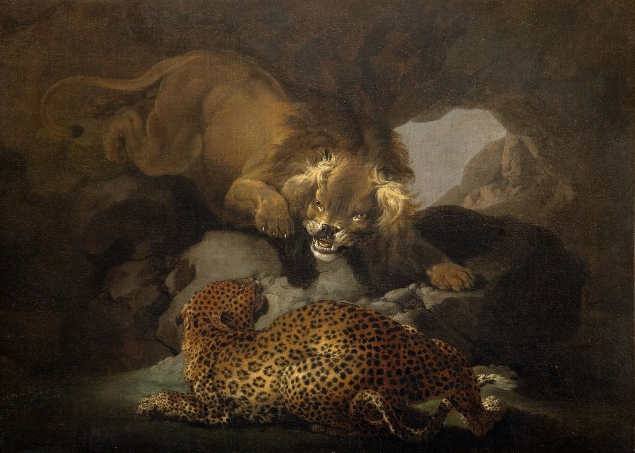 Leijona ja leopardi, 1820. tekijältä Samuel Howitt
