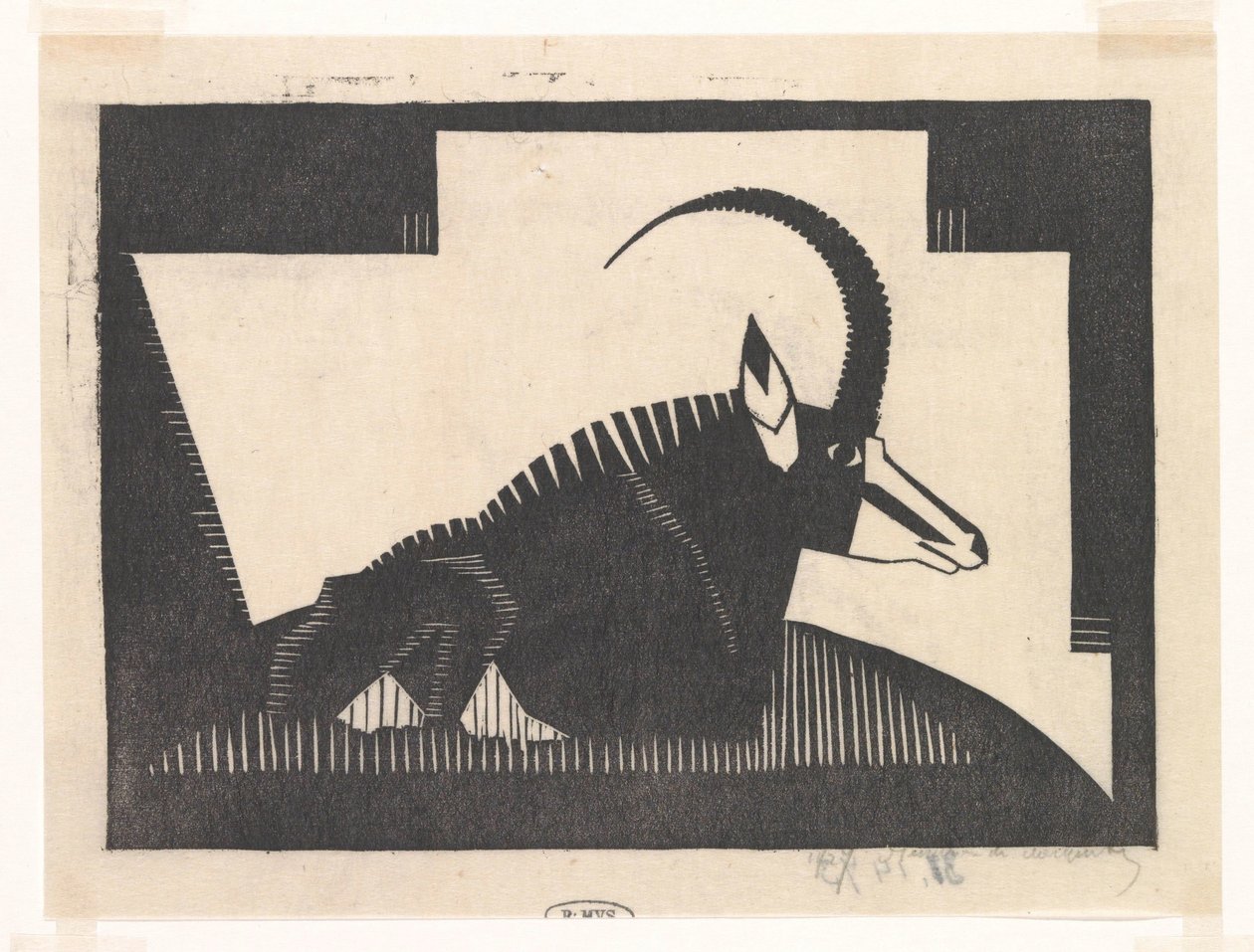 Sabelantilope tekijältä Samuel Jessurun de Mesquita (signed by artist)