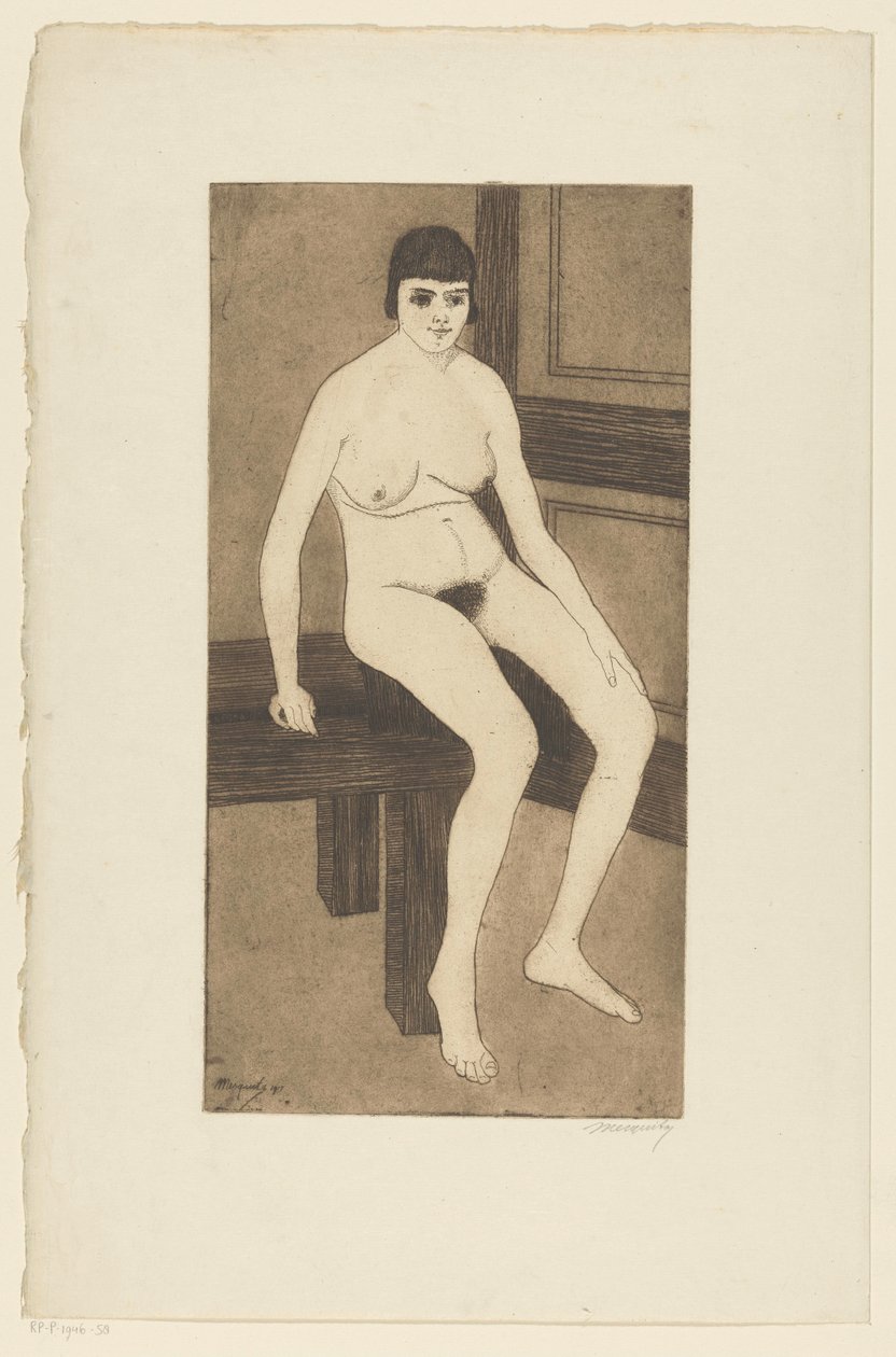 istuu alasti tekijältä Samuel Jessurun de Mesquita (signed by artist)