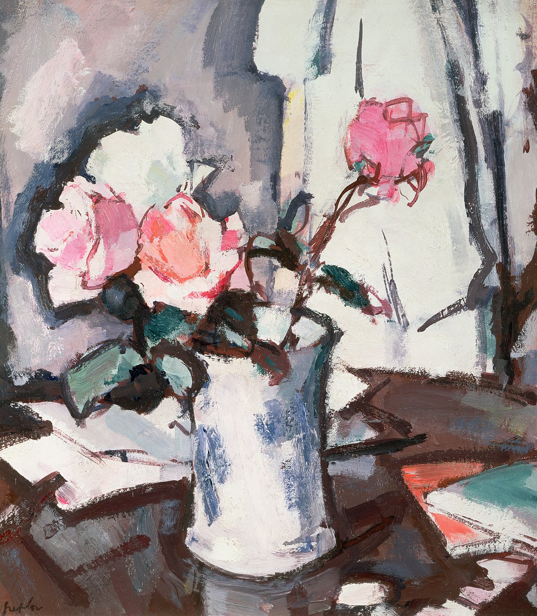 Pink Roses (öljy) tekijältä Samuel John Peploe