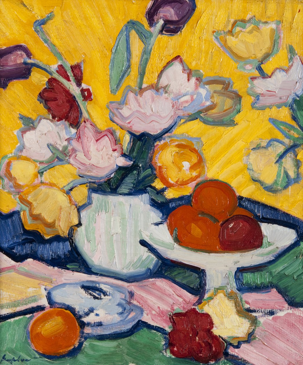 Tulppaanit keramiikkamaljakossa, 1910-14 tekijältä Samuel John Peploe