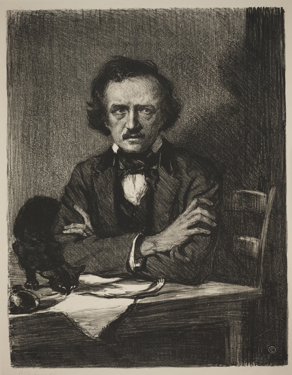 Edgar Allan Poe (litho) tekijältä Samuel Johnson Woolf