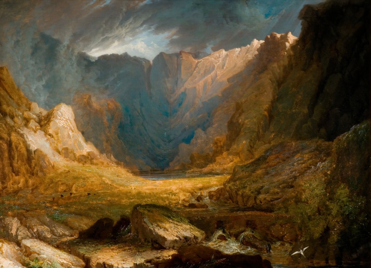 Llyn Idwal, Pohjois-Wales, 1810-1850. tekijältä Samuel Lines