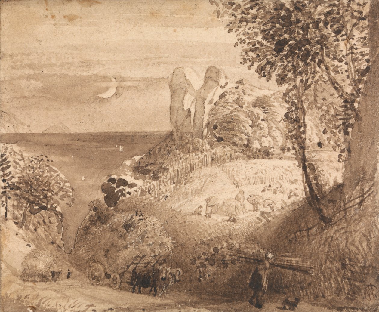 Pastoraalinen kohtaus tekijältä Samuel Palmer