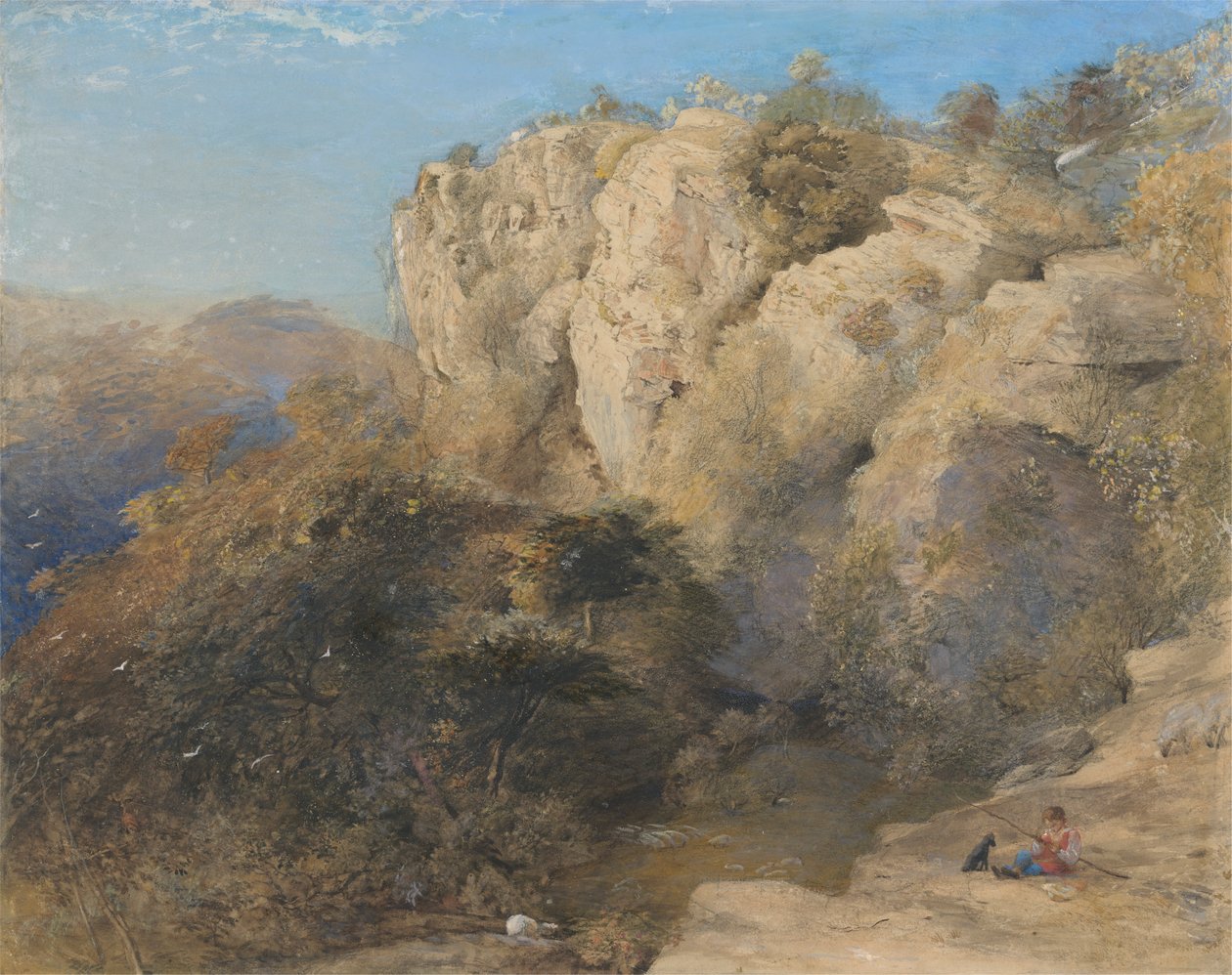Kivinen maisema Walesissa tekijältä Samuel Palmer