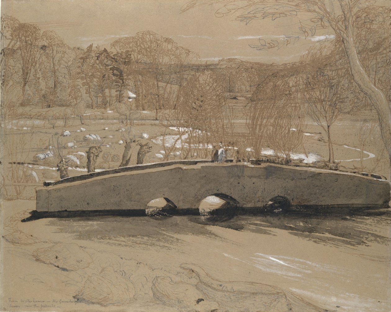 Silta Shorehamissa, n. 1829. tekijältä Samuel Palmer