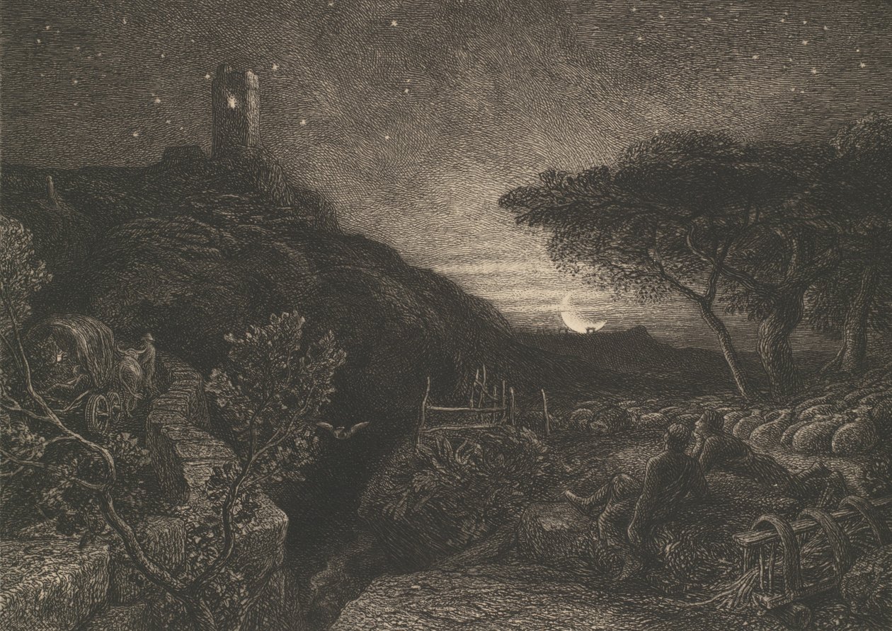 Yksinäinen torni, 1879. tekijältä Samuel Palmer