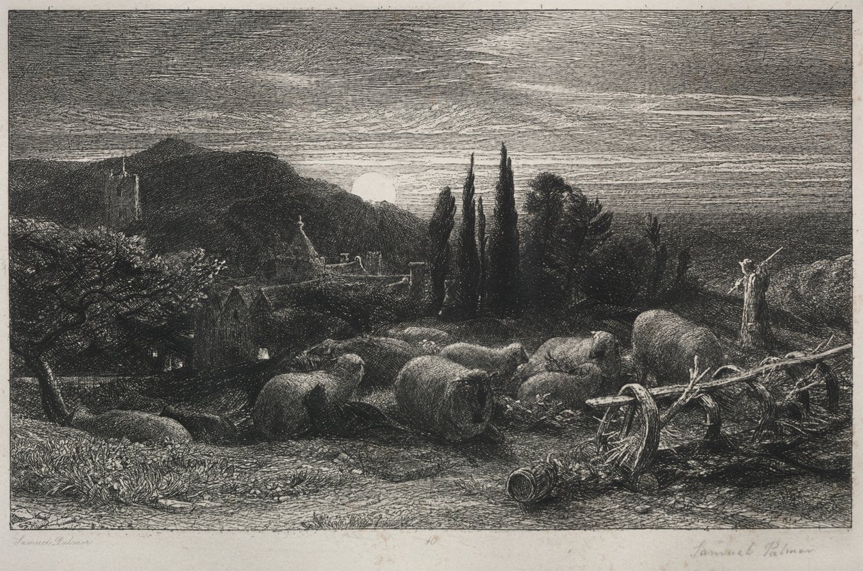Nouseva Kuu. tekijältä Samuel Palmer