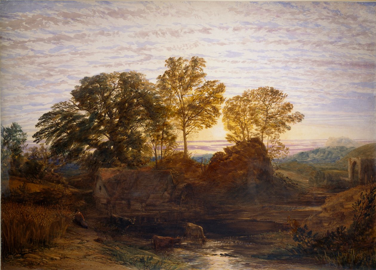 Vesimylly, 1848-1849 tekijältä Samuel Palmer