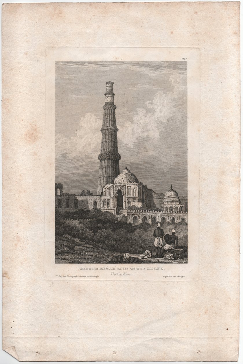 Cootub Minar, Delhin rauniot tekijältä Samuel Prout