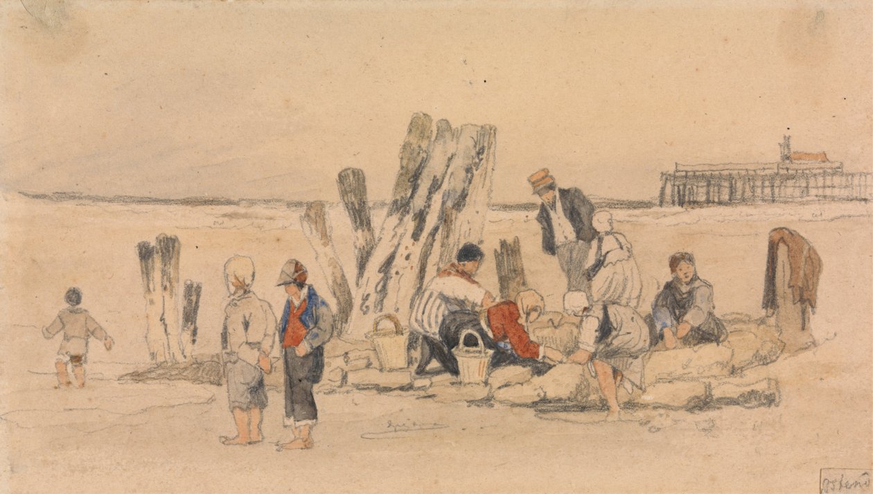Pescadores na praia, Ostendfinnish tekijältä Samuel Prout