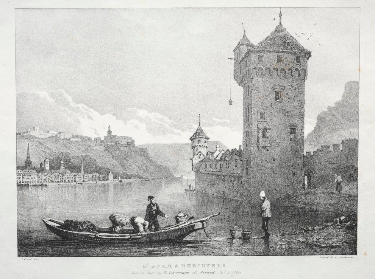 St. Goar ja Rheinfels, 1824. tekijältä Samuel Prout