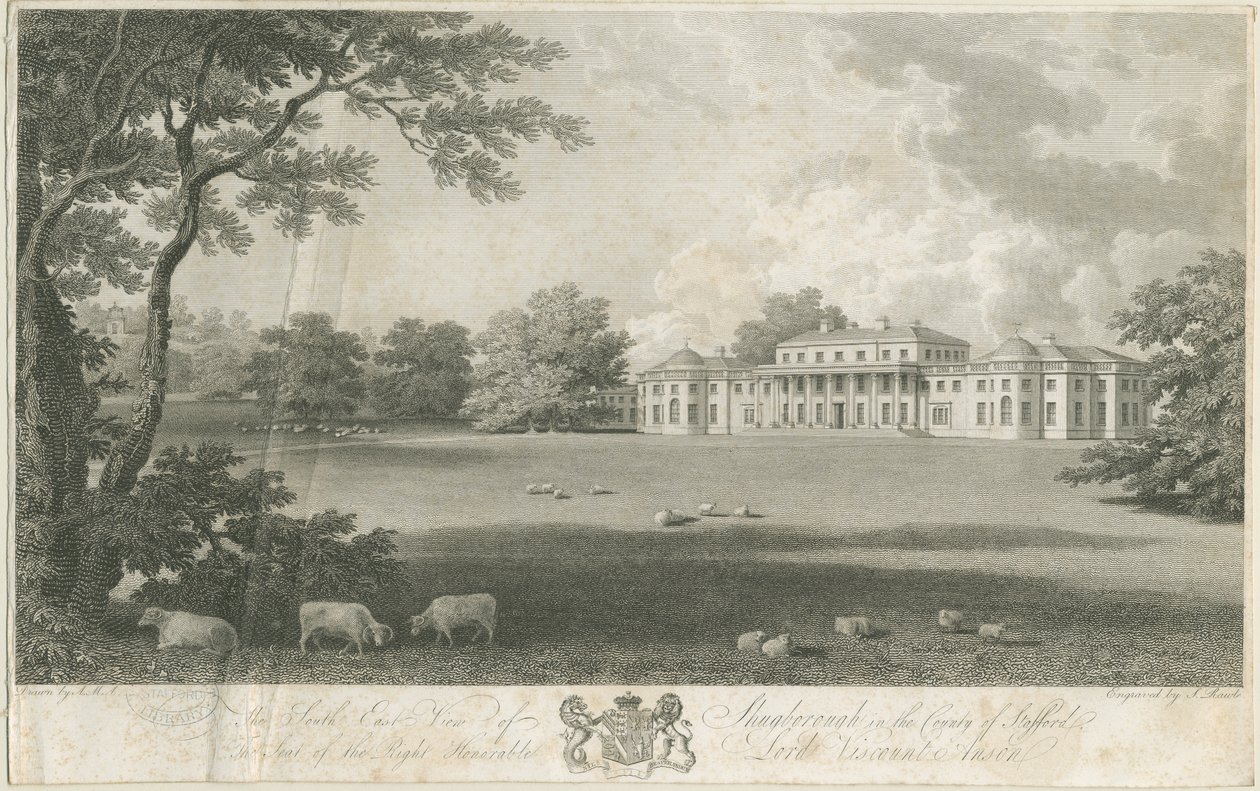 Shugborough Hall: kaiverrus, nd [c 1802] tekijältä Samuel Rawle
