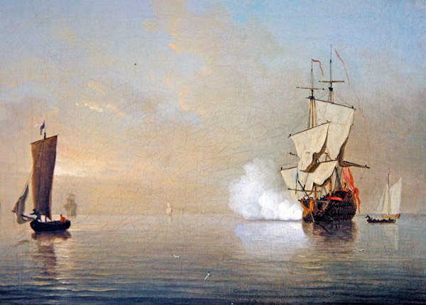 The Morning Gun (öljy kankaalle) tekijältä Samuel Scott
