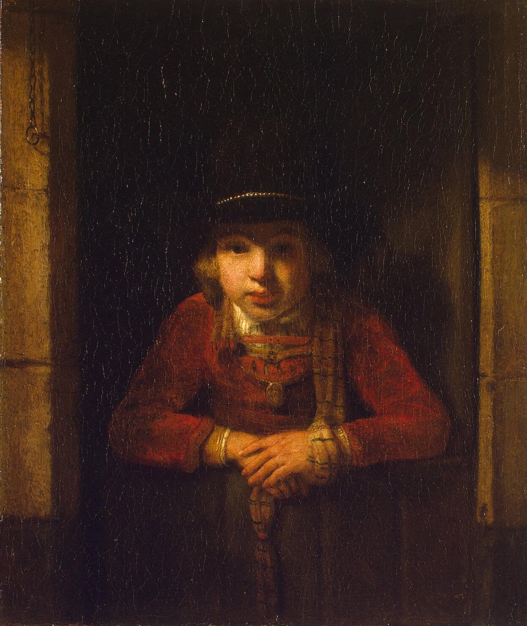 Poika katselee ikkunasta, n. 1647 tekijältä Samuel van Hoogstraten