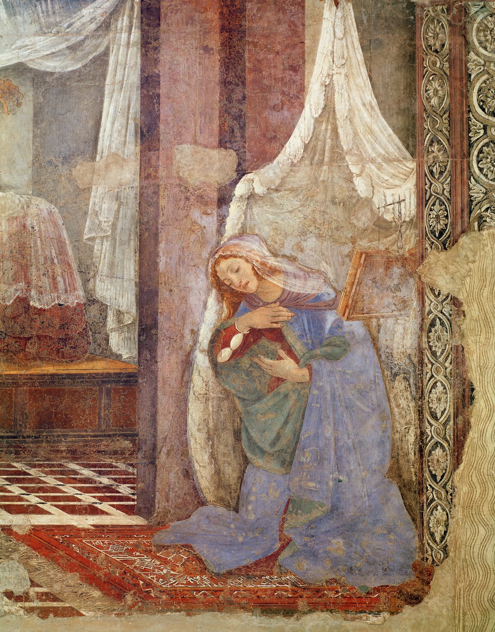 Ilmoitus, yksityiskohta neitsyestä, 1481 (tempera puulla) tekijältä Sandro Botticelli