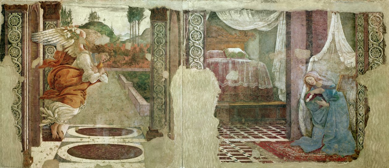 San Martino della Scalan kirkko (tempera) (Annunciation) tekijältä Sandro Botticelli