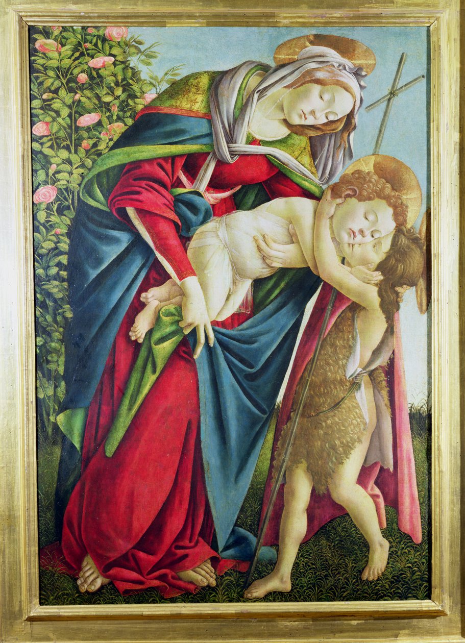 Madonna ja lapsi Pyhän Johannes Kastajan kanssa tekijältä Sandro Botticelli