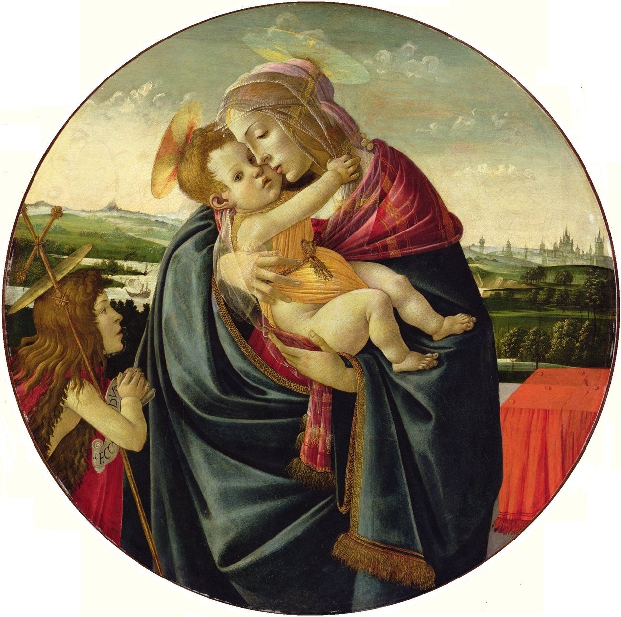 Madonna ja lapsi Pyhän Johannes Kastajan kanssa tekijältä Sandro Botticelli