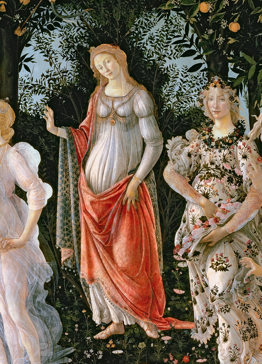 Primavera, n.1478, tempera paneelille, yksityiskohta 558:sta tekijältä Sandro Botticelli