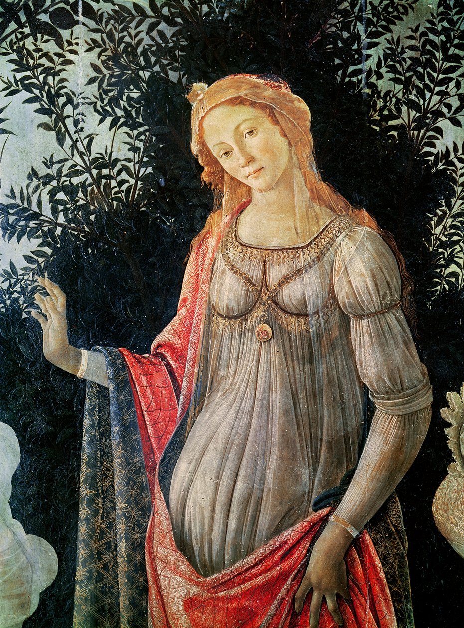 Primavera, Venuksen yksityiskohta, n. 1478 (tempera paneelissa) tekijältä Sandro Botticelli