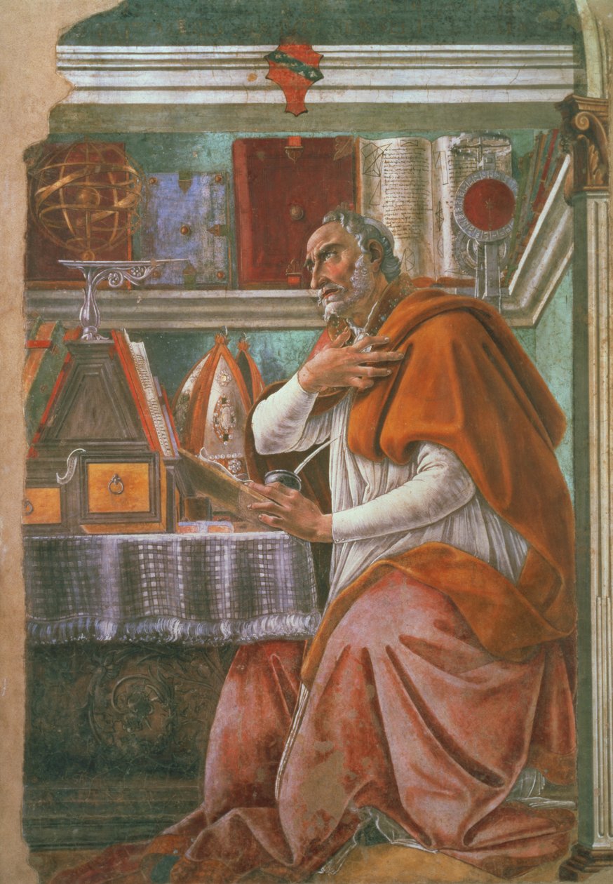 Pyhä Augustinus sellissään, noin 1480 tekijältä Sandro Botticelli
