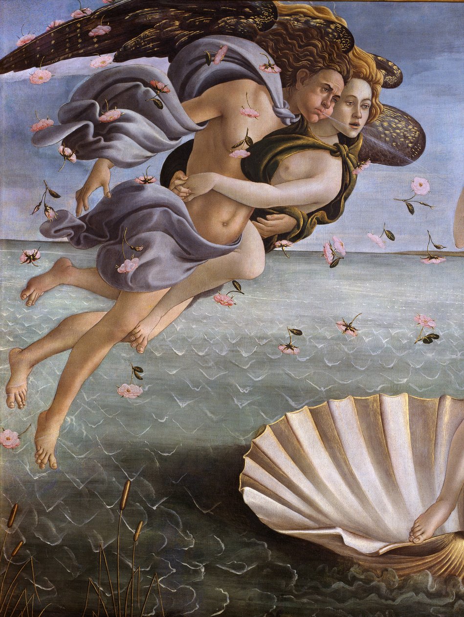 Venuksen syntymä (yksityiskohta) tekijältä Sandro Botticelli