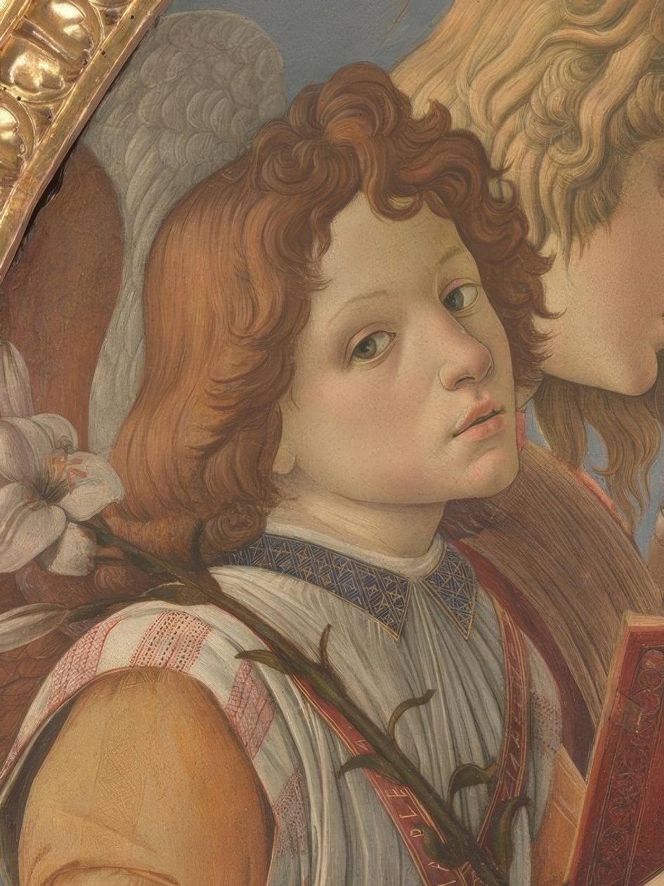 Maria lapsen ja kuuden enkelin kanssa tekijältä Sandro Botticelli