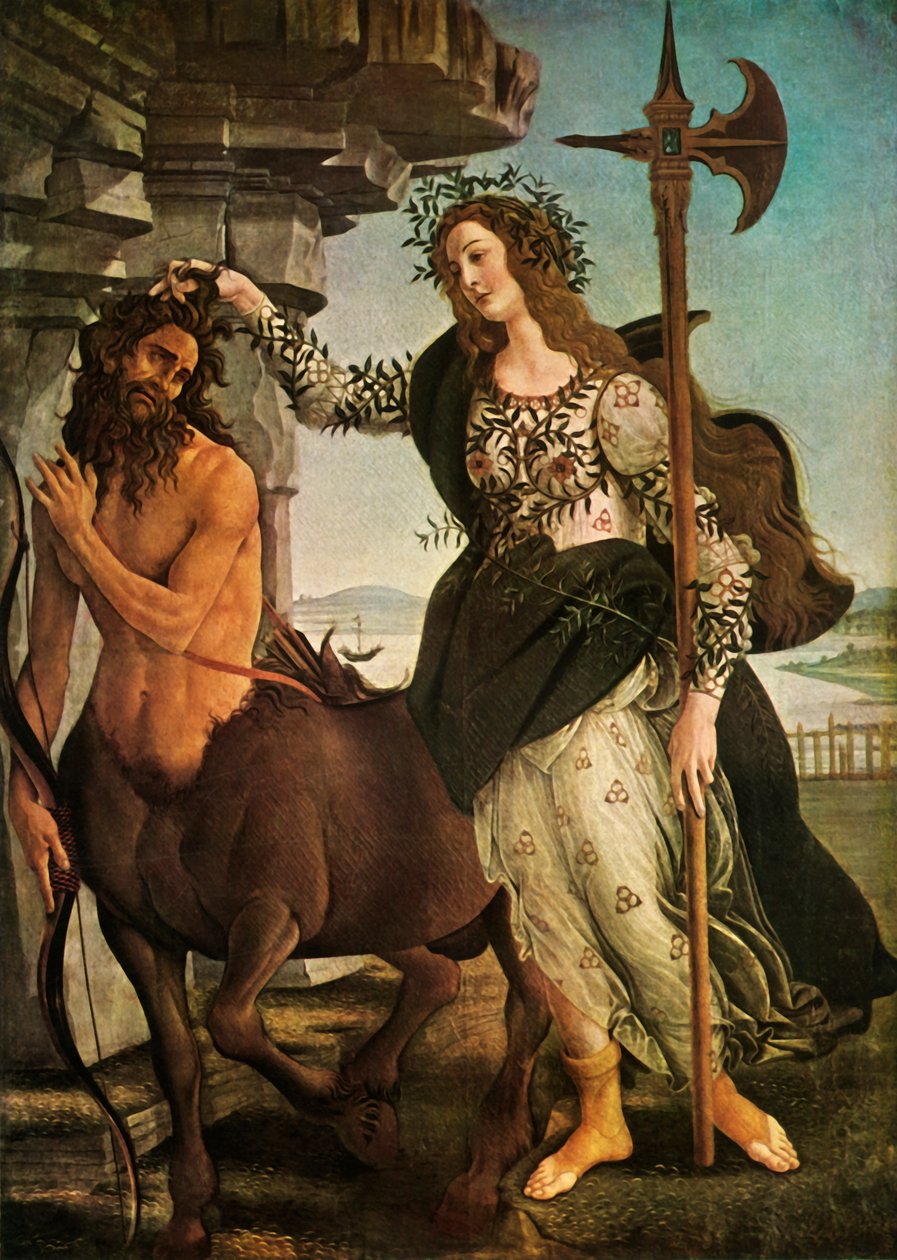 Pallas ja kentauri, c1480-1485, 1937. tekijältä Sandro Botticelli