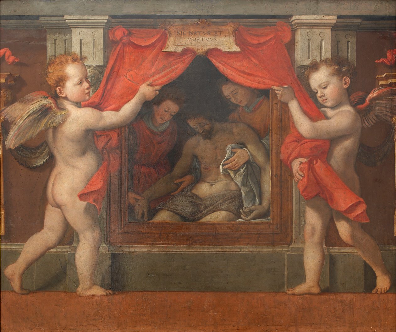 Pietà kahdella kerubilla, noin 1576. tekijältä Santi di Tito