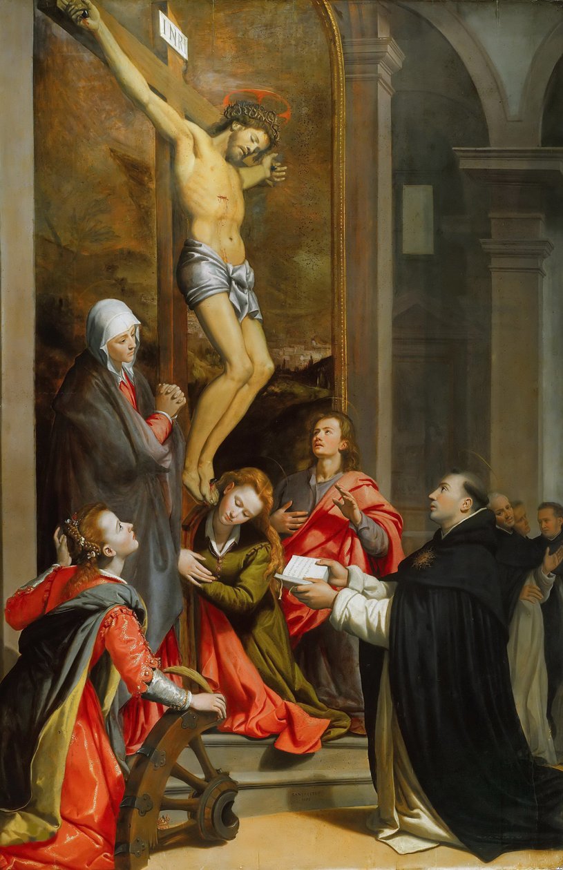 Pyhän Tuomas Akvinolaisen näky, 1593. tekijältä Santi di Tito