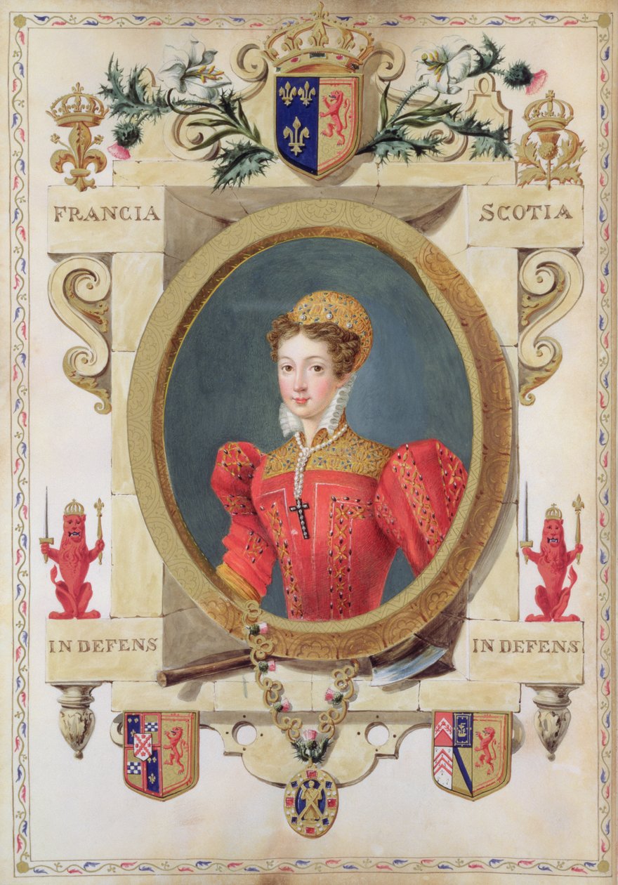 Muotokuva Mary Queen of Scotsista (1542-87) kirjasta "Memoirs of the Court of Queen Elizabeth", julkaistu vuonna 1825 (wc ja guassi paperilla) tekijältä Sarah Countess of Essex