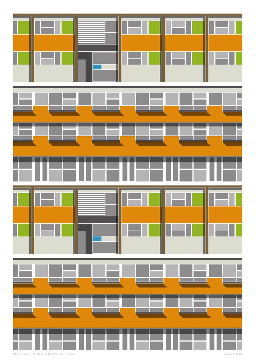 Parleys Estate, 2016 (grafiikan giclee-vedos) tekijältä Sarah Evans