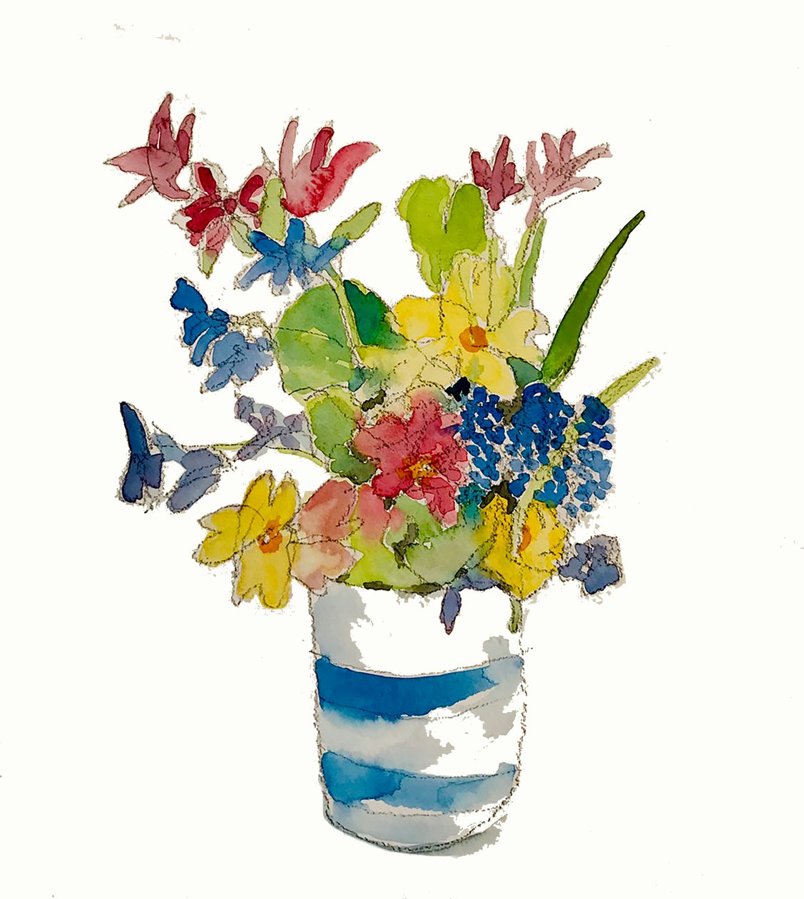 "Posy of flowers", 2020 (akvarelli) tekijältä Sarah Thompson Engels