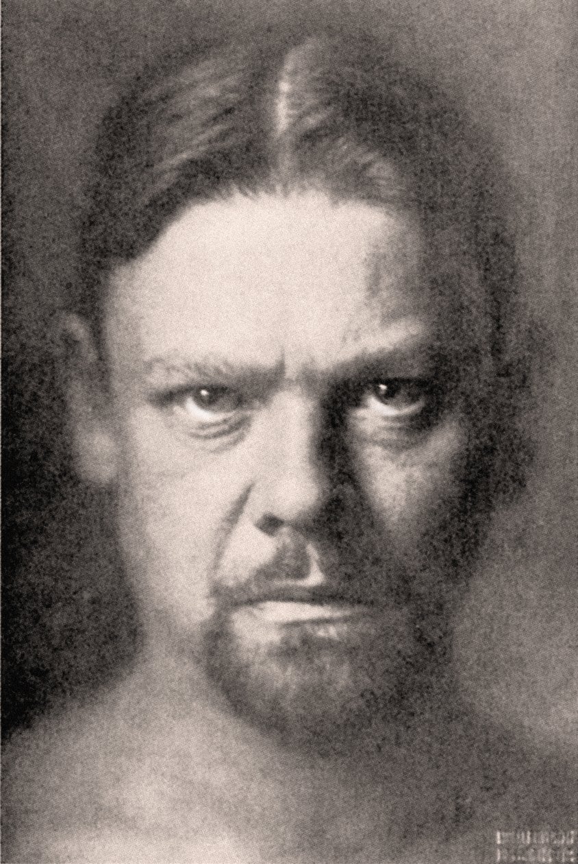 Sascha Schneiderin omakuva 1904 (grafiitti paperille) tekijältä Sascha Schneider