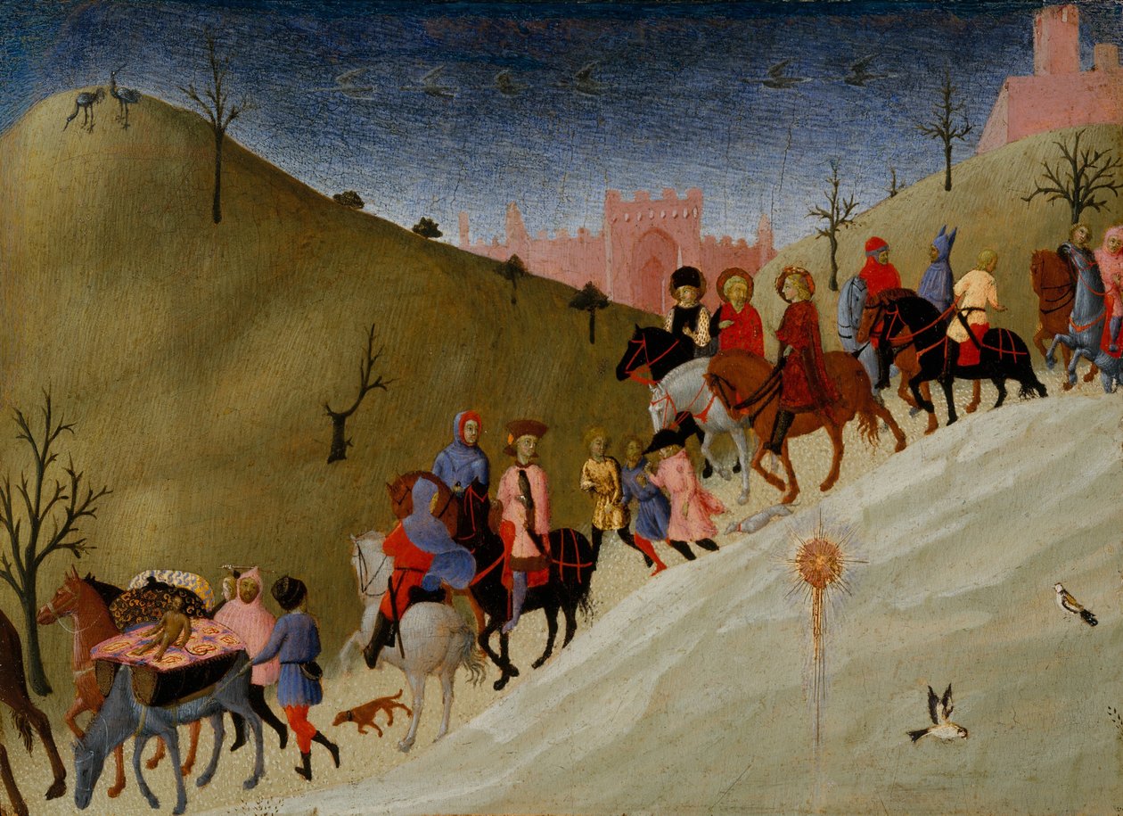 The Journey of the Magi, n. 1433-1435 (tempera ja kulta puulla) tekijältä Stefano Sassetta